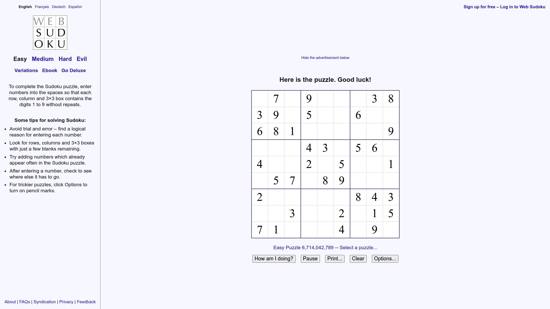 sudoku sudoku online