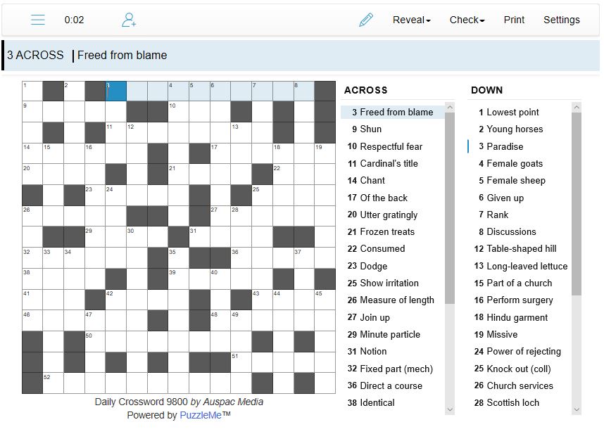 daily crossword puzzle online