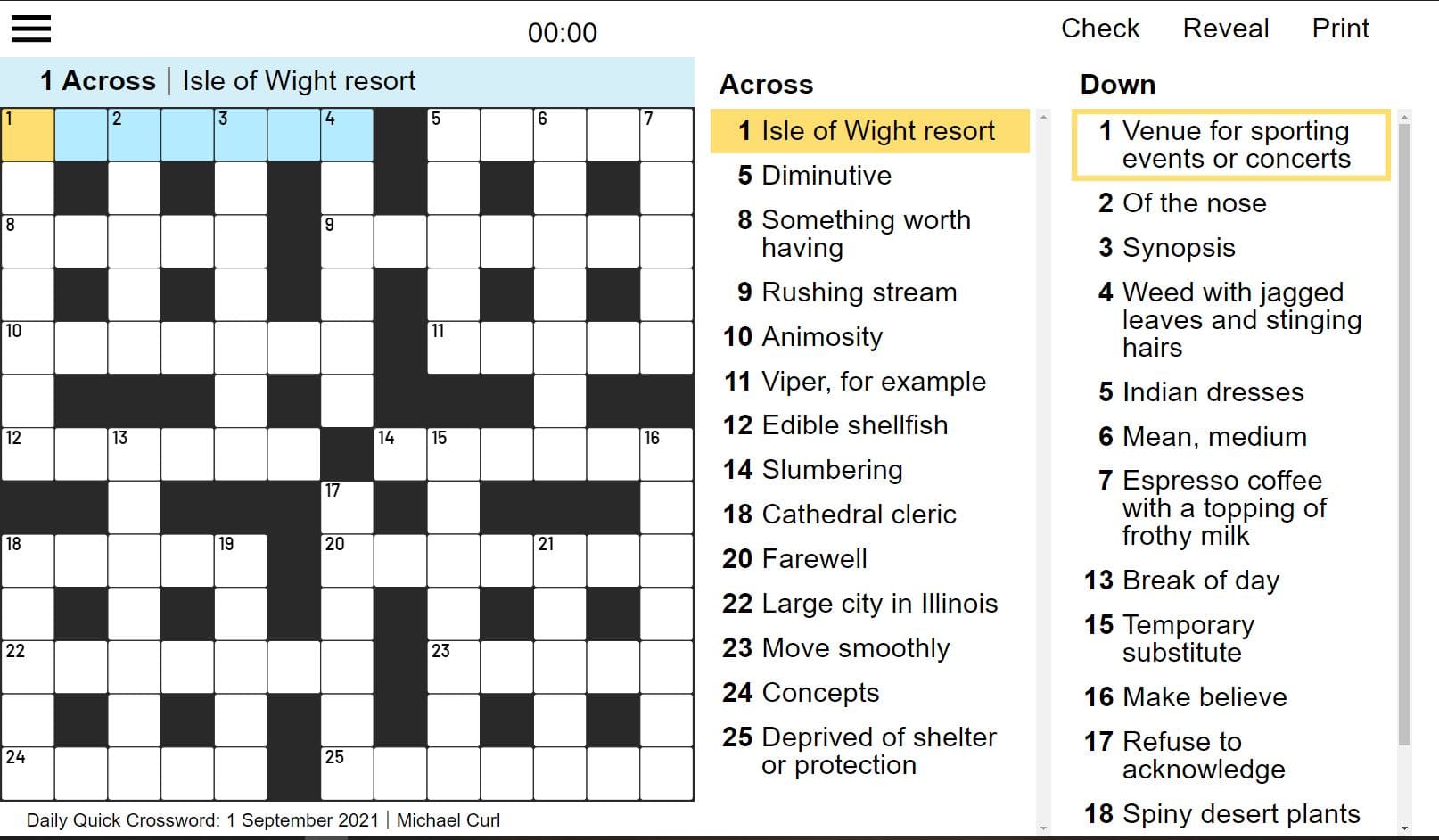 daily crossword online
